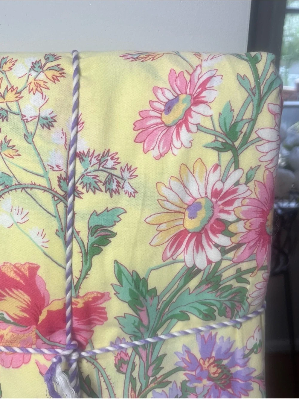 April Cornell Border Tablecloth Wildflowers Yellow 60” x 102” 100% Cotton NWT
